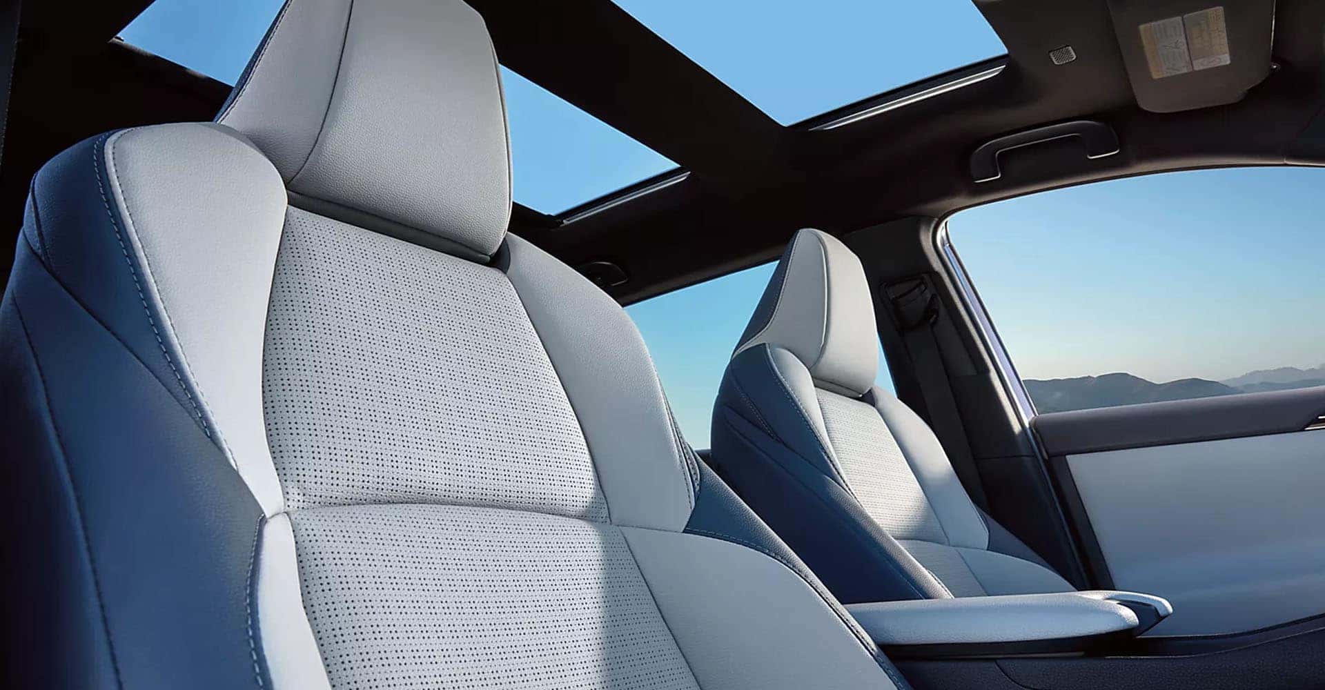 Touring interior shown in Gray and Blue StarTex®