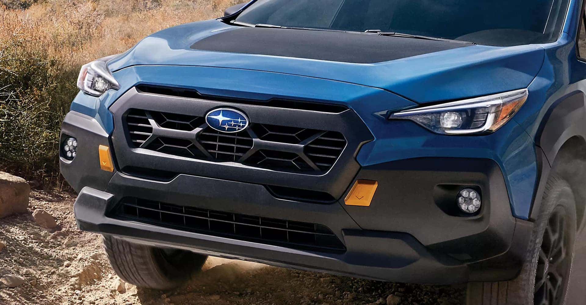 Close up of grill blue 2025 Subaru Crosstrek Wilderness