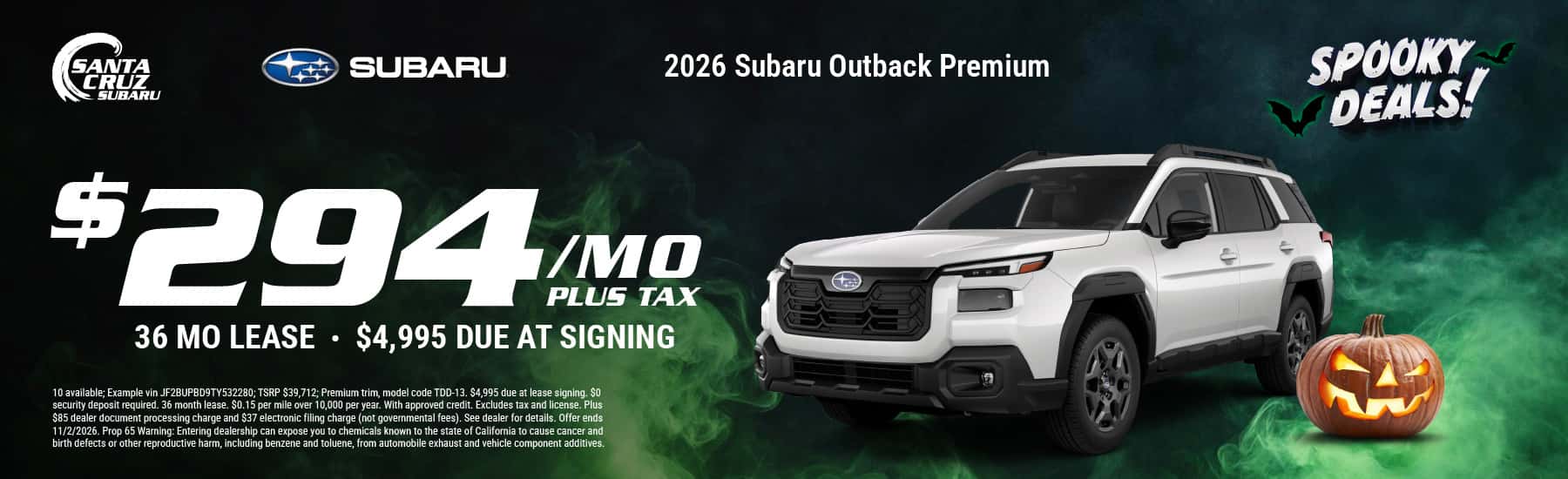 2026 Outback Premium October offer