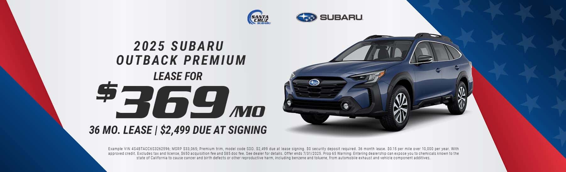 2025 Outback Premium July offer
