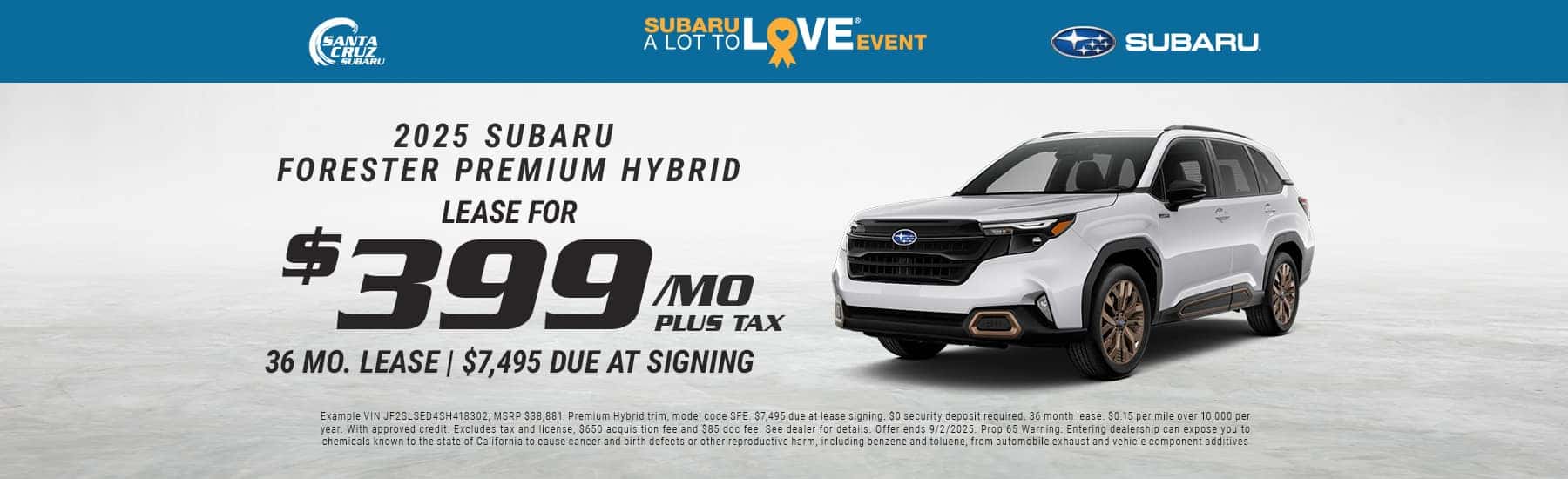 2025 Forester Premium Hybrid August offer