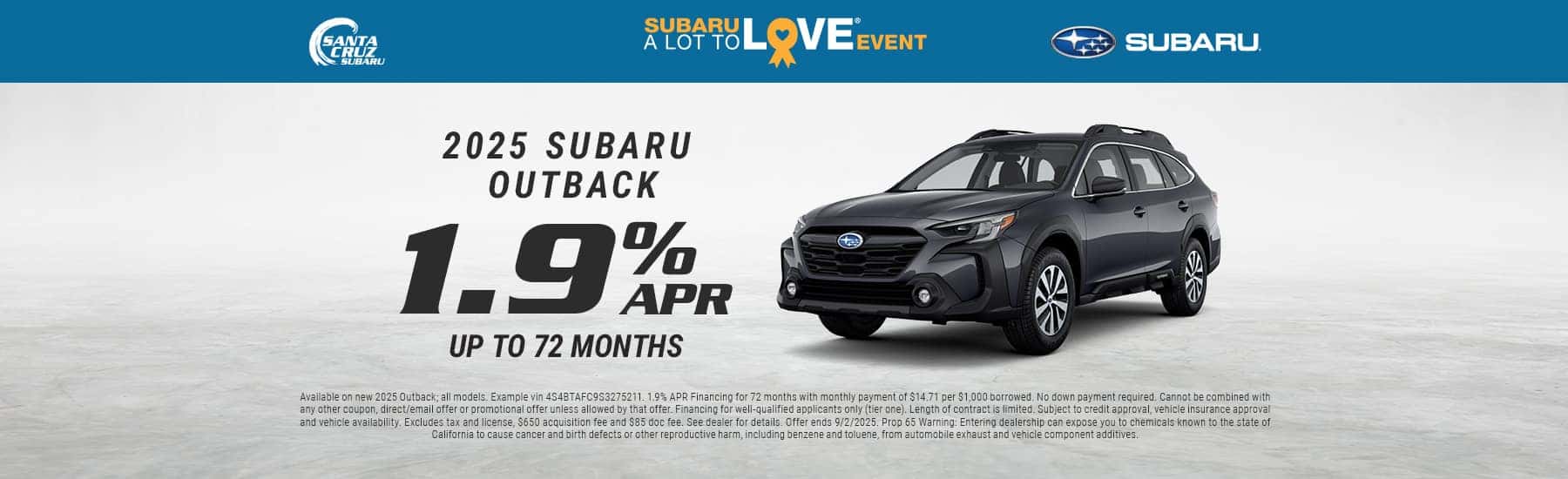 2025 Outback August offer