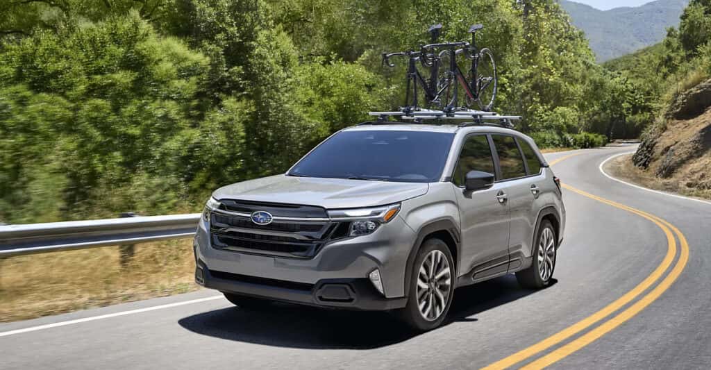 -2026-Subaru-Forester-with-bikes-mounted-on-top