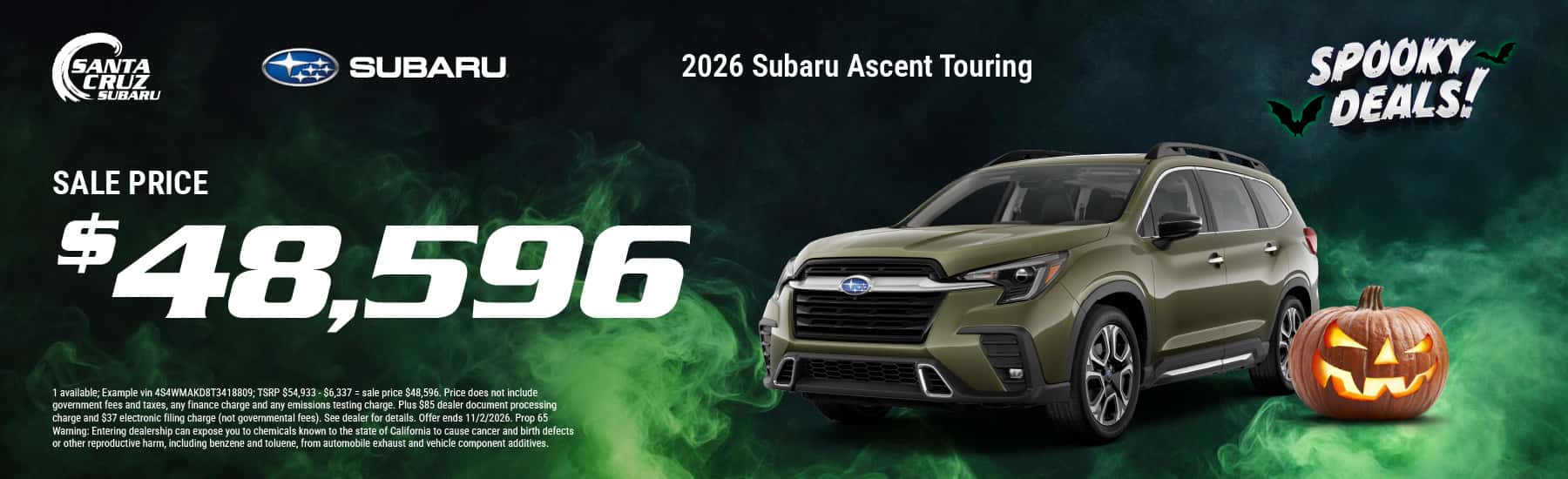 2026 Ascent Touring October offer