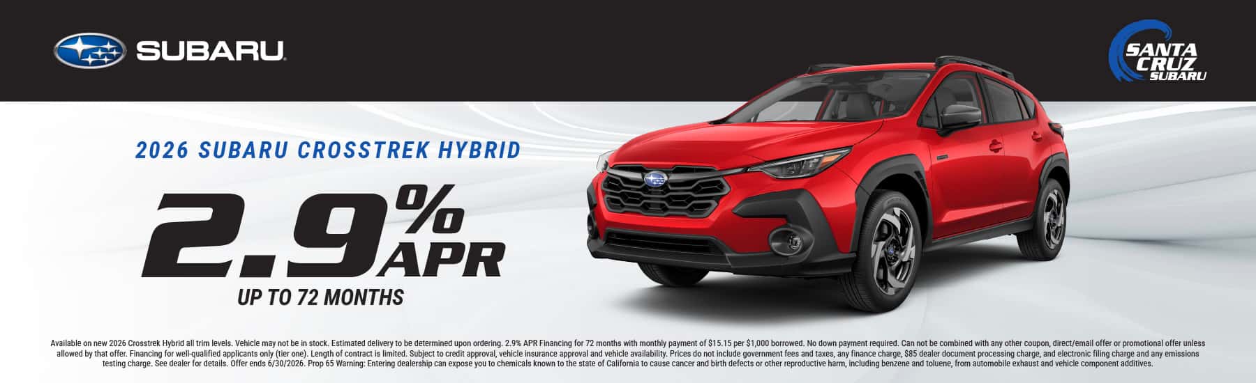 2026 Crosstrek Hybrid June 2026 offer