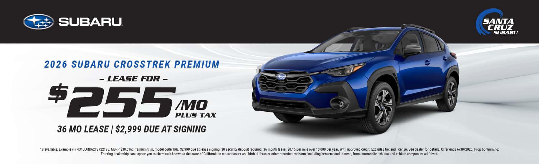 2026 Crosstrek Premium June 2026 offer