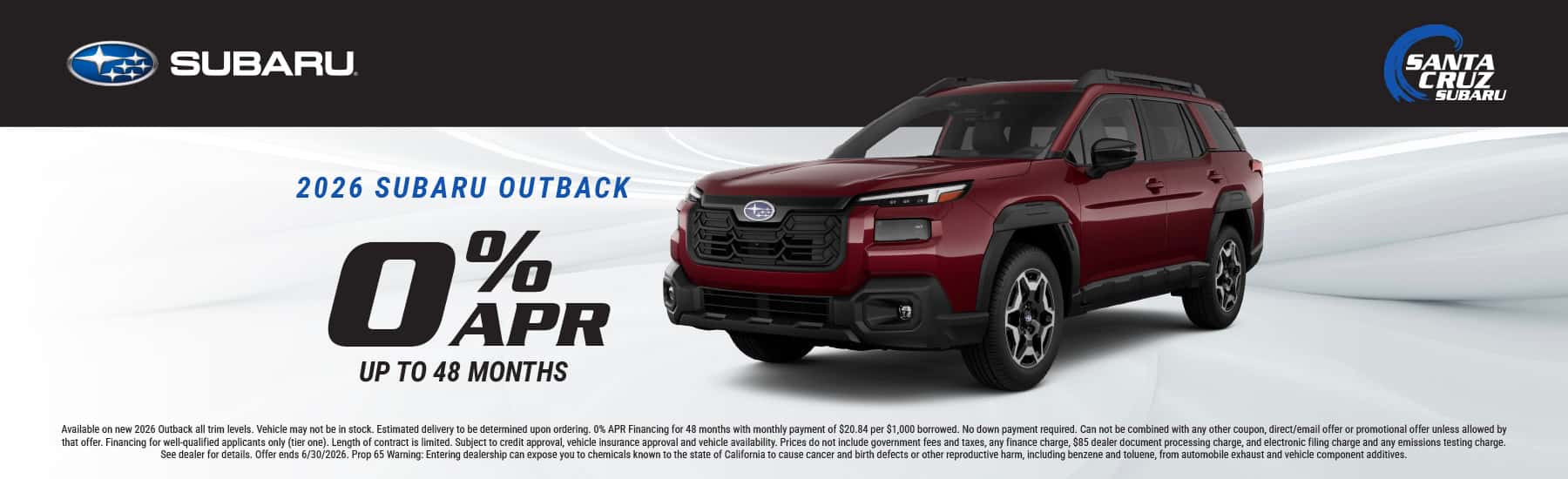 2026 Outback June 2026 offer