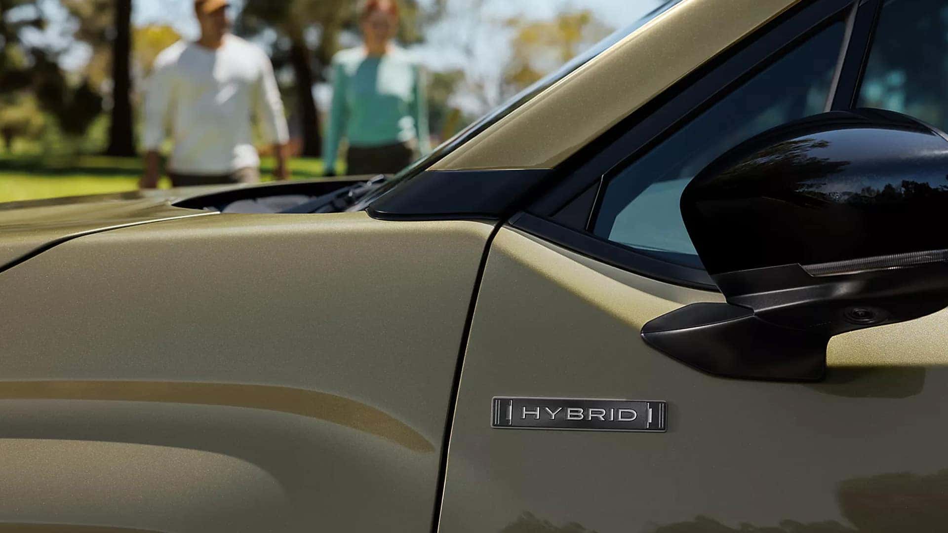 Close up of hybrid insignia on 2026 Subaru Forester Hybrid door