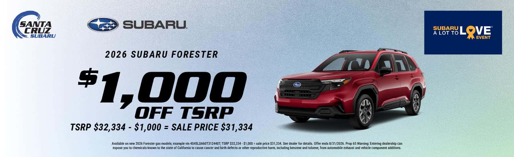 2026 Forester August offer