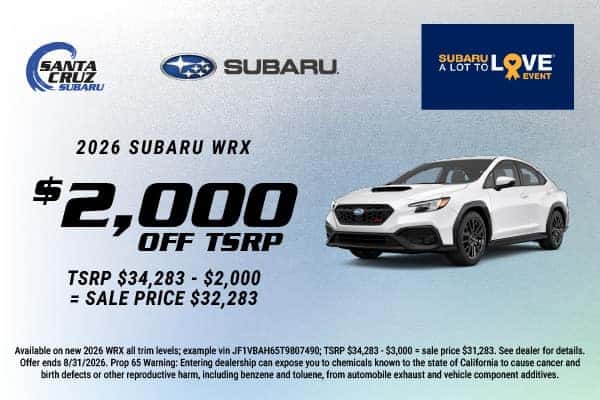 2026 WRX August offer