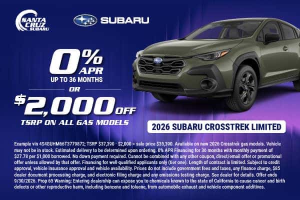 2026 Crosstrek September offer