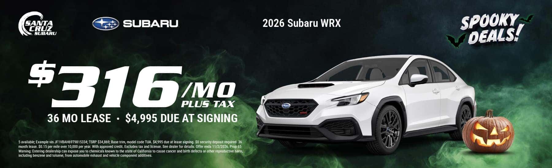 2026 WRX October offer