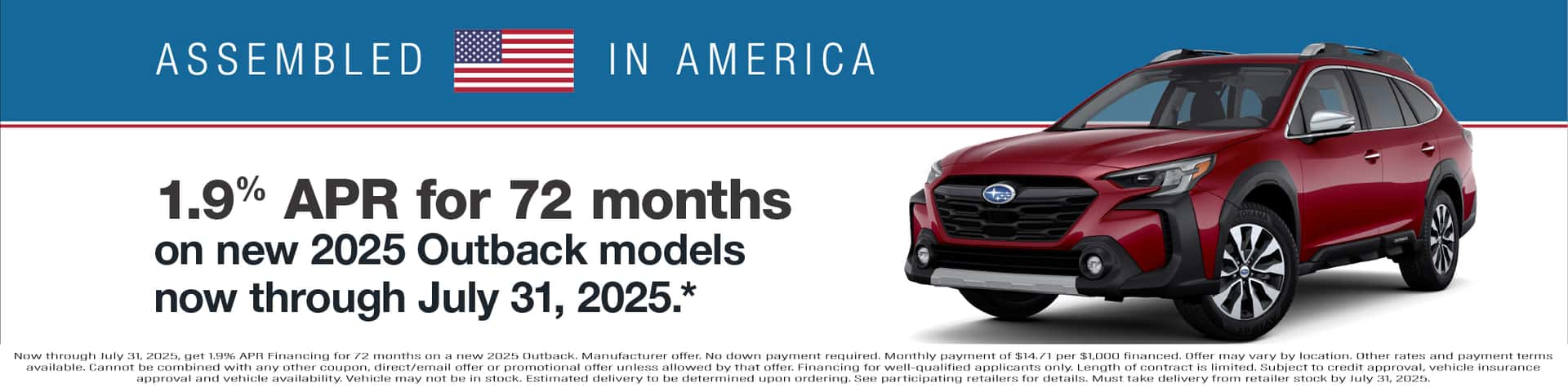 2025 Crimson Red Pearl Subaru Outback: Assembled in America