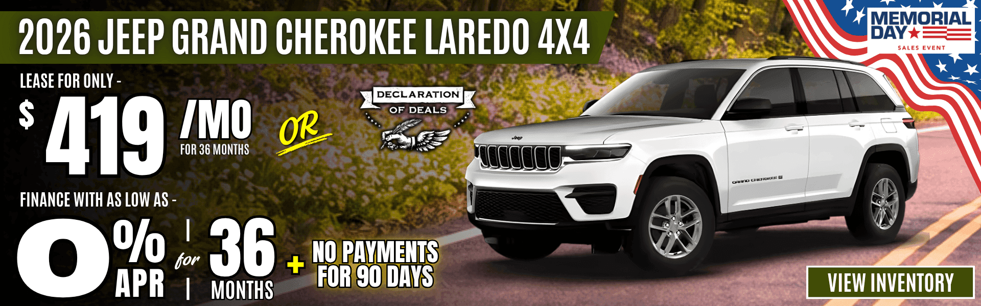 jeep cherokee lease apr offer memorial day 2026