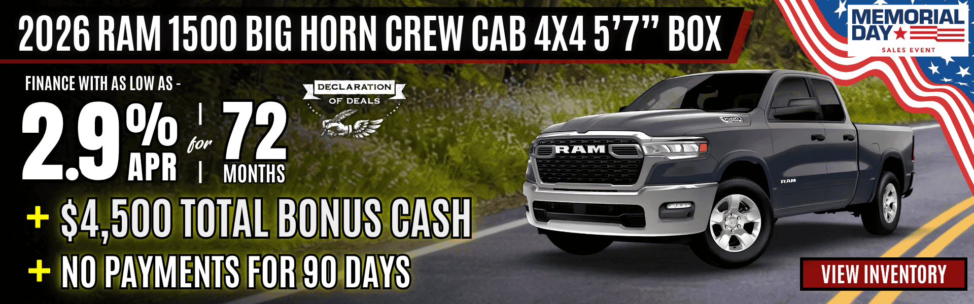 ram 1500 lease apr offer memorial day 2026