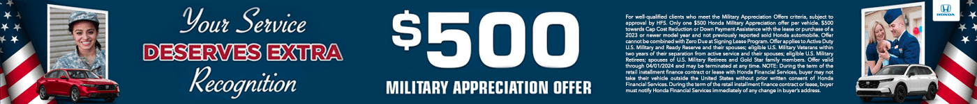 Military Recognition $500