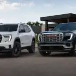 Modern GMC SUVs by sleek architecture