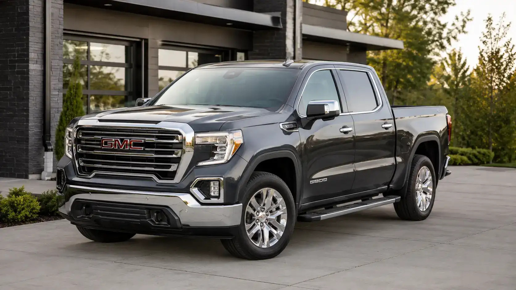 Sleek GMC truck in modern setting