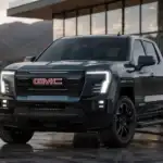 GMC Electric Truck Charging at Dusk