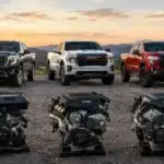 GMC Trucks and Engines at Sunset