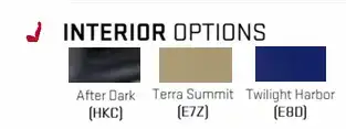 After Dark Sheer with Sapphire Blue accents, Terra Summit with Bright White accents, or Twilight Harbor with Bright White accents