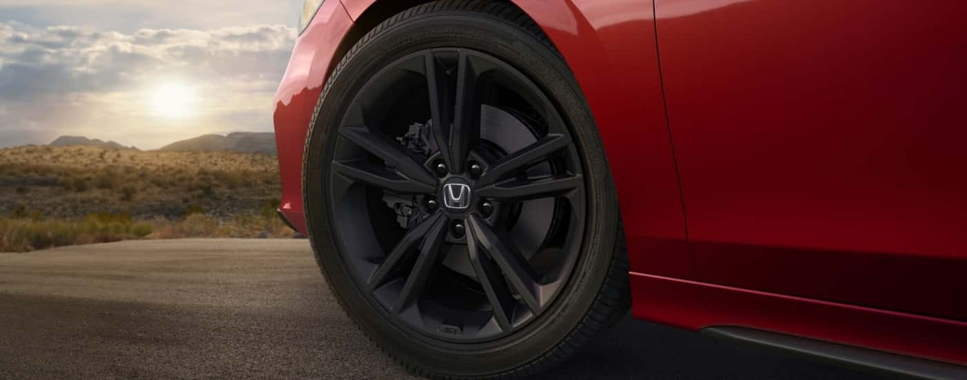 Wheel on a red 2026 Honda Civic Si 