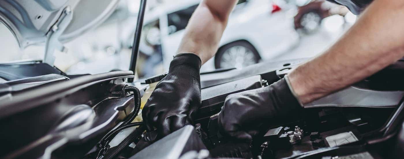 Technician working on a vehicle
