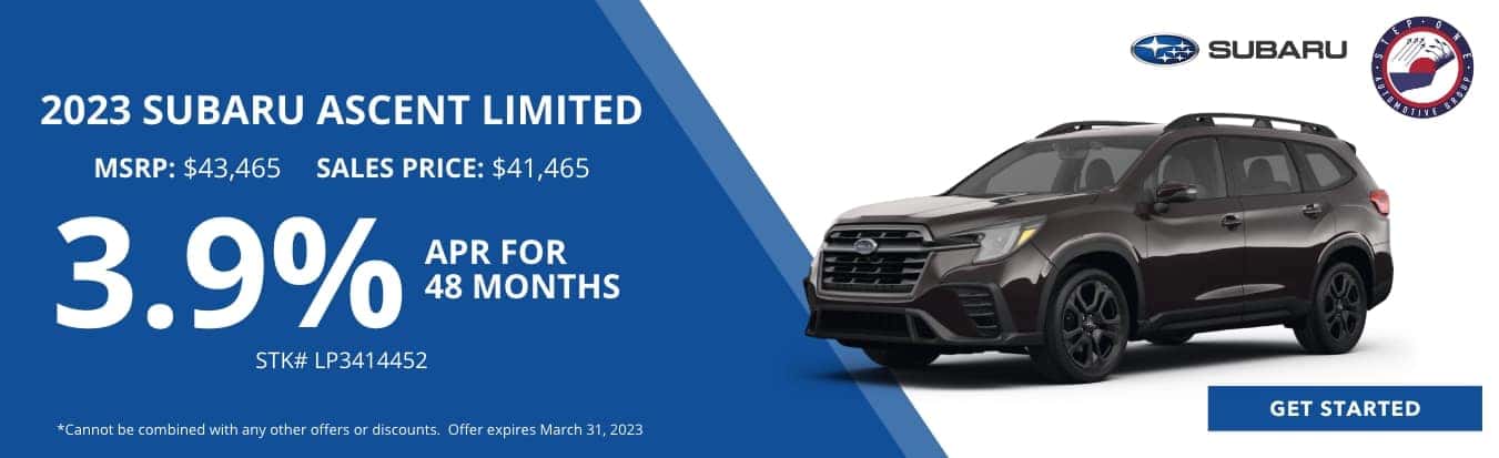 2023 Subaru Ascent Limited 3.9% APR for 48 Months At Subaru Fort Walton Beach