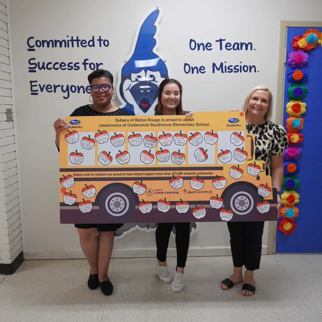 Subaru of Baton Rouge Cedarcrest-Southmoor Elementary School Donation