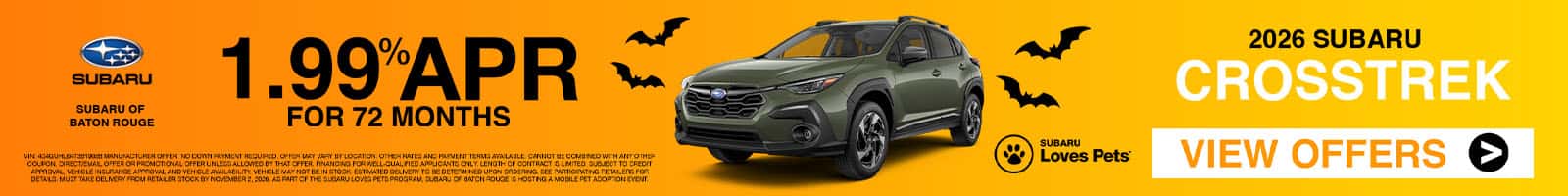 2026 Subaru Crosstrek - 1.99% apr for 36 months