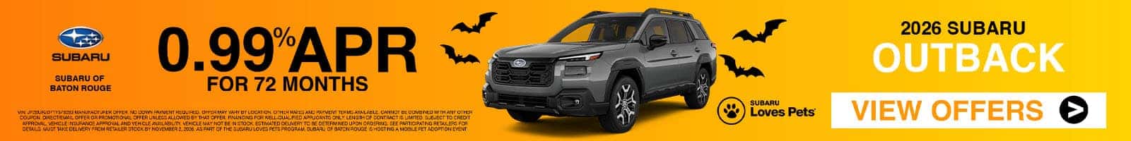  2026 Subaru Outback - 0.99% APR for 72 Months 