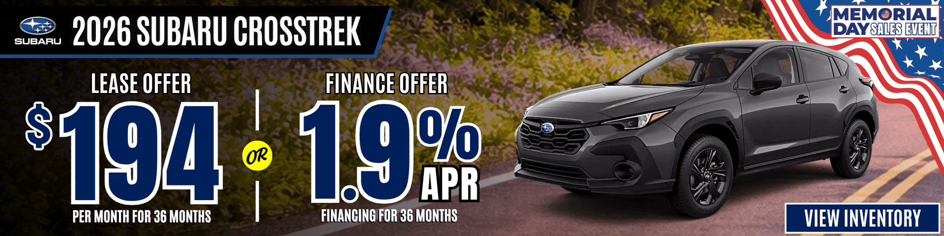 subaru crosstrek lease apr offer memorial day 2026