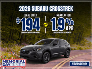 subaru crosstrek lease apr offer memorial day 2026