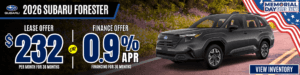 subaru forester lease apr offer memorial day 2026