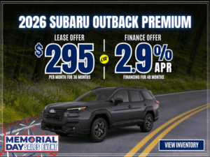 subaru outback lease apr offer memorial day 2026