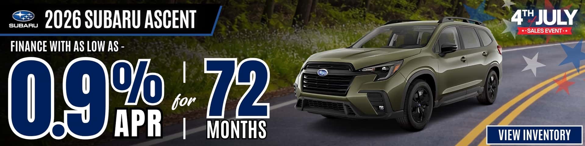 subaru ascent apr offer july26