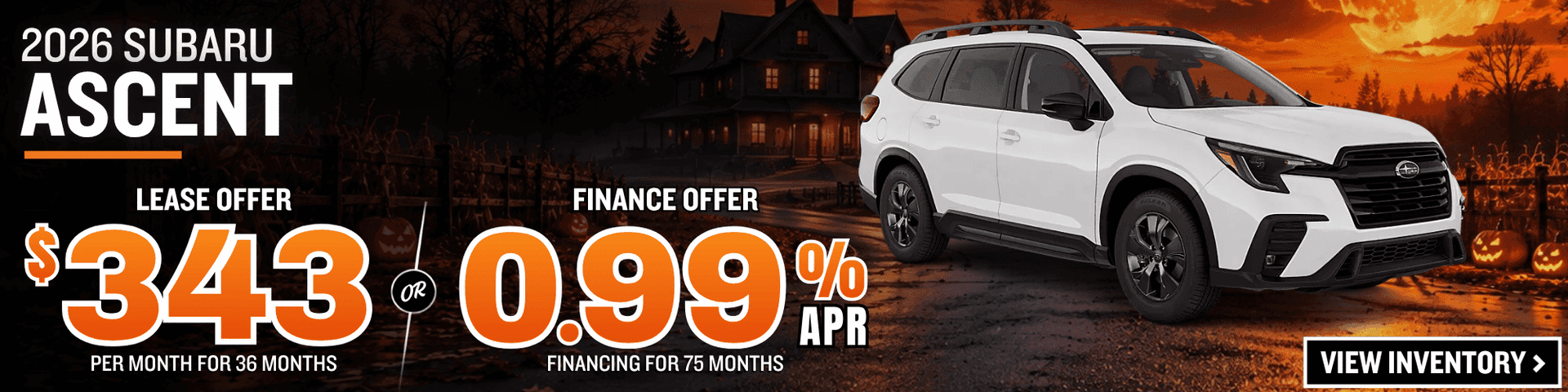 subaru ascent lease finance offer october 2026