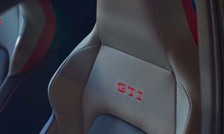 2026 Volkswagen Golf GTI Interior Detail Front Seat Embroidery