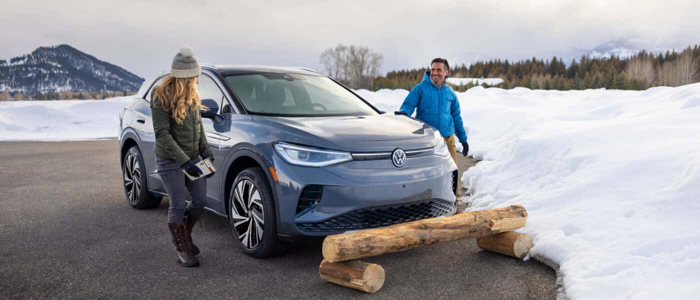2025 VW ID.4 Exterior Parked Near Snowbank