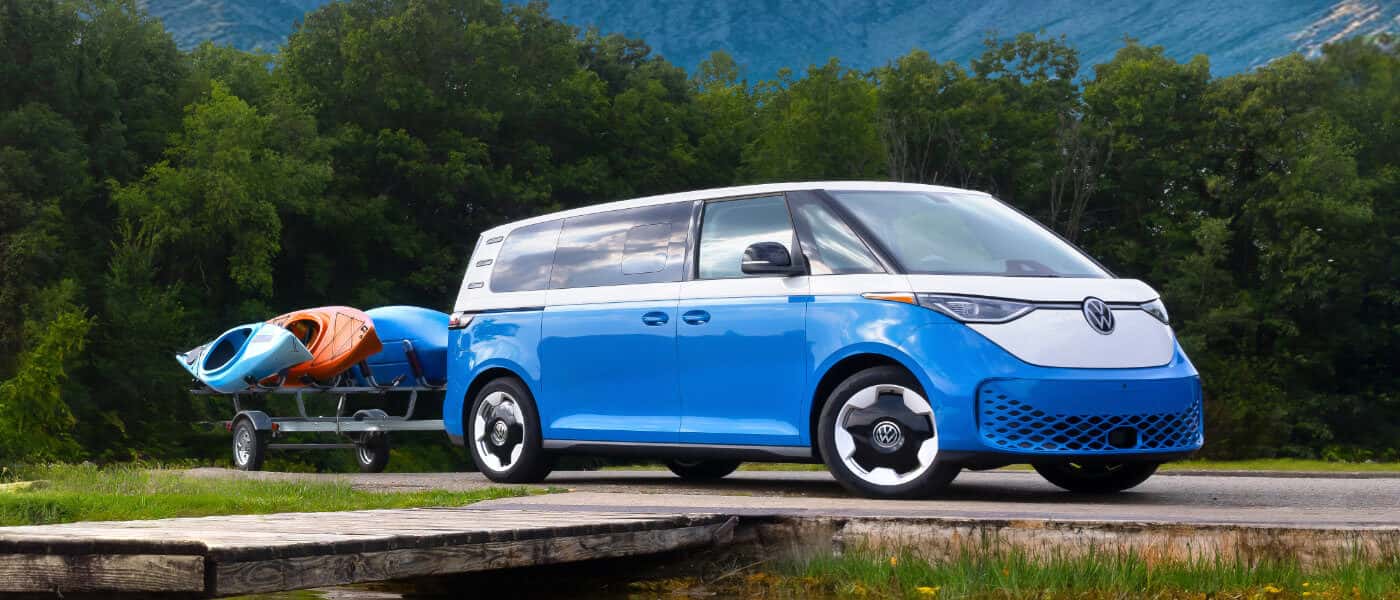2025 VW ID. Buzz Exterior Near Docks With Kayaks