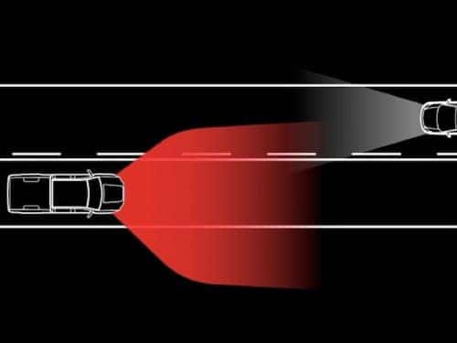 2024 GMC Canyon AT4 overhead model view of intellibeam safety feature