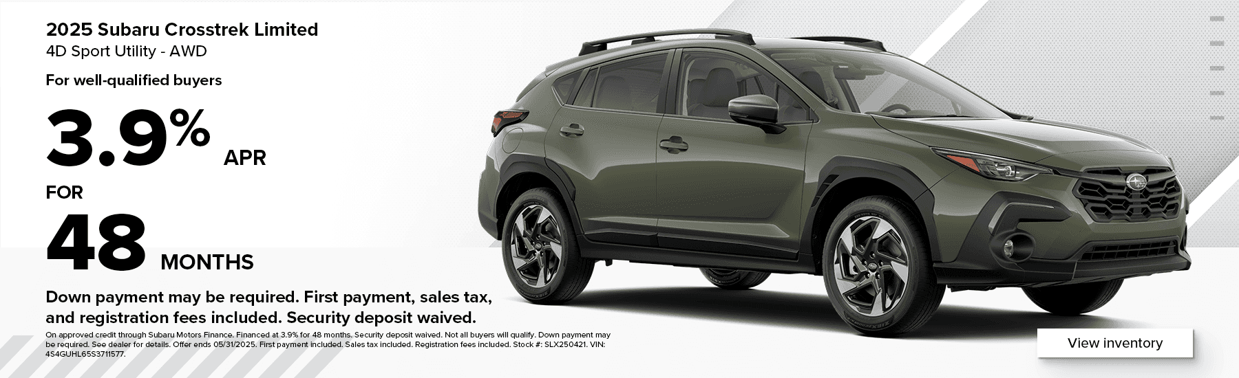 Subaru Crossrek Financing Offer