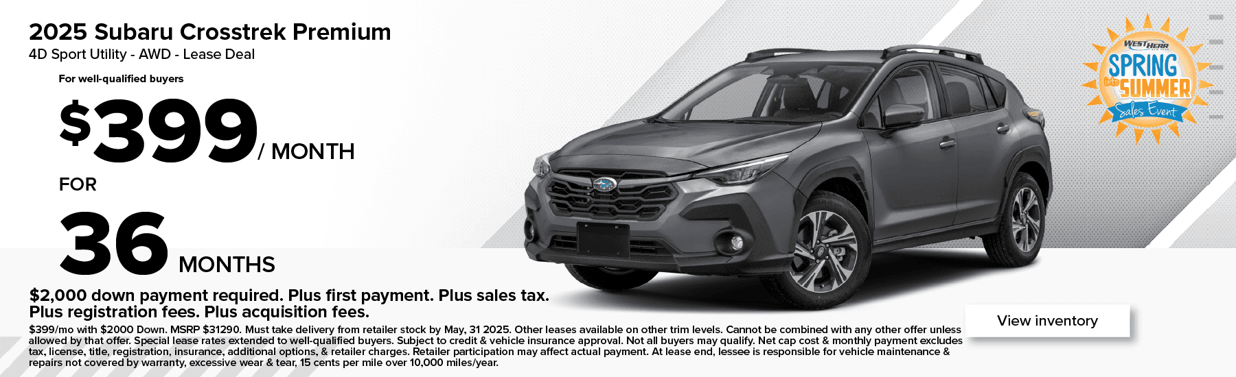Subaru Crosstrek Lease Offer