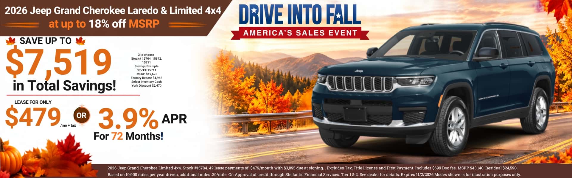 Drive into Fall Grand Cherokee
