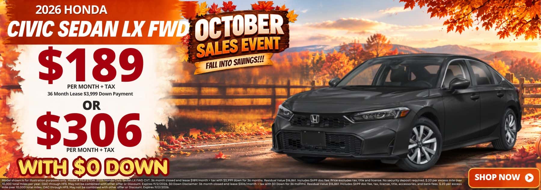 Honda Civic October Deals