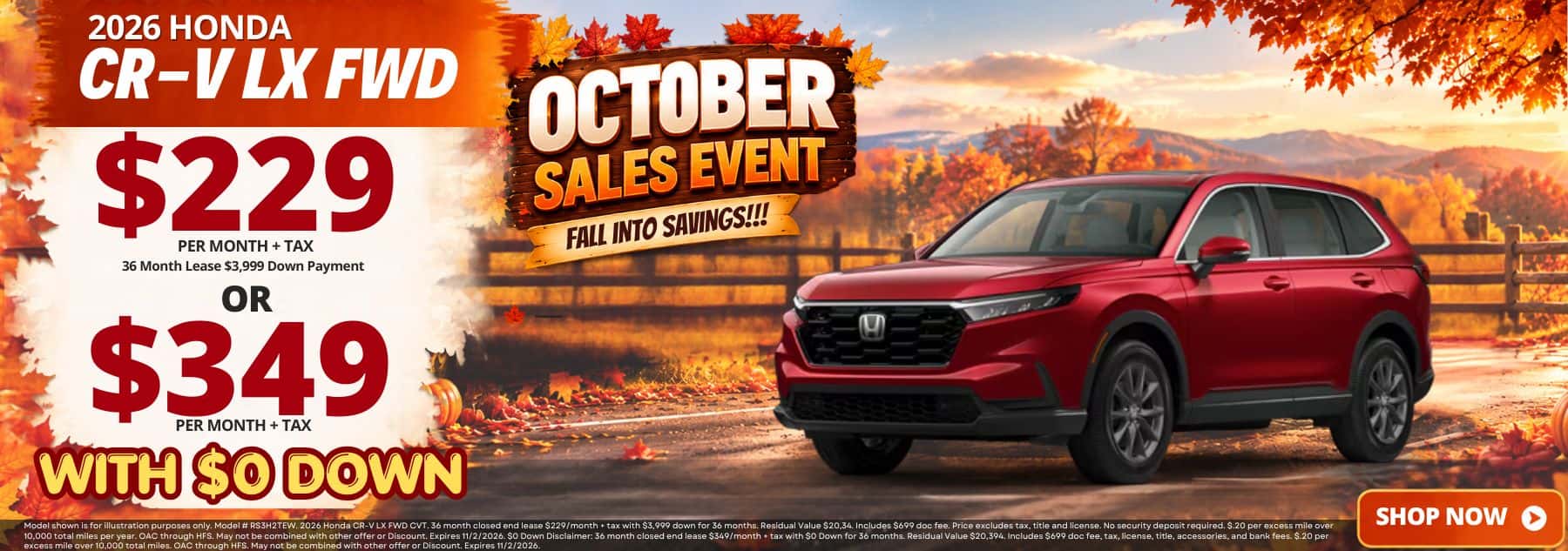 Honda CRV October Deals