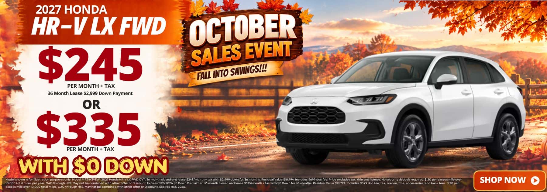 Honda HRV October Deals